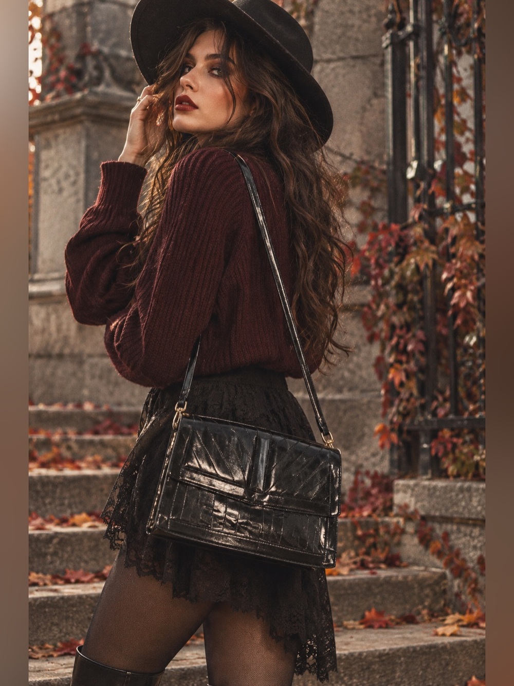 ✨VINTAGE✨| K-SOUNG | Genuine Eel Skin | Made in Korea | Black Shoulder Bag